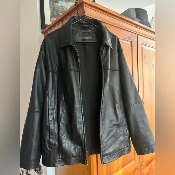 Men’s Claiborne Black Leather Jacket